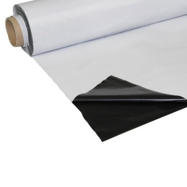 Plastique noir/blanc, 6x1m, 200 Micron